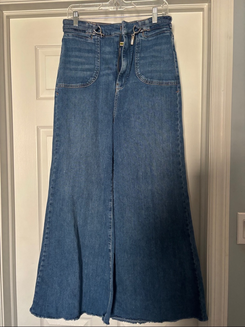 Pilcro Anthropologie Denim Wide-Leg Flare Jeans in Blue